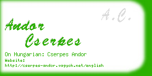 andor cserpes business card